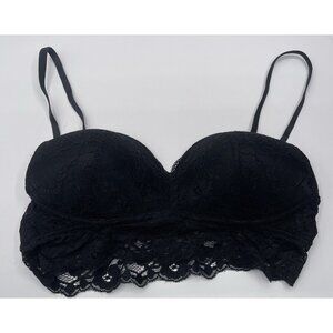 Trillium Bra Womens Size Small S‎ Padded  Black Floral Lace Ladies